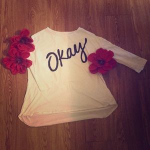 White 3/4 long sleeve shirt